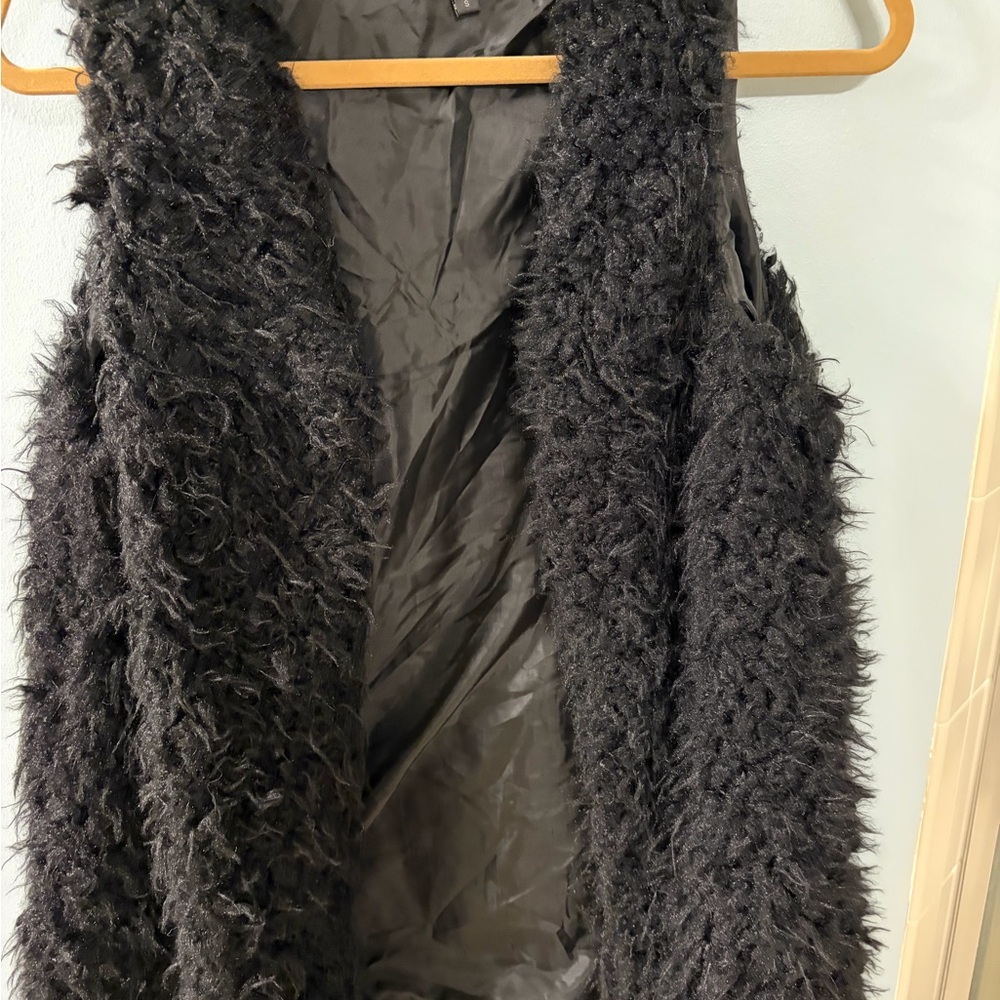 Ambiance Black Fuzzy Outerwear